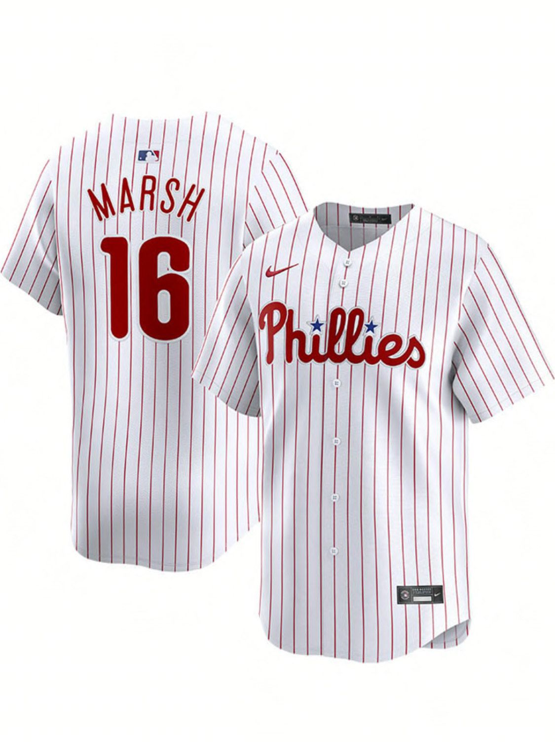 2024 MLB Men Philadelphia Phillies #16 Marsh J.T.Realmuto Nike White Home Limited Player Jersey